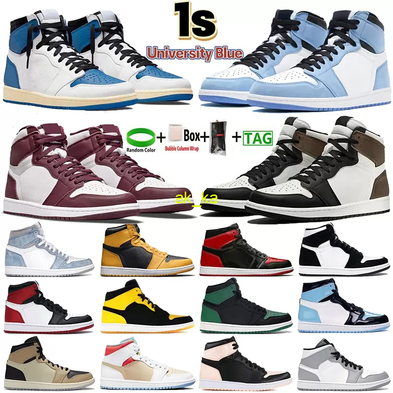 Mens OG Dark Mocha Men Women Jumpman 1s High Basketball Shoes UNC University Blue Fearless Obsidian Men 1 Outdoor Breathable Sports Trainer, #24
Mens OG Dark Mocha Men Women Jumpman 1s High Basketball Shoes UNC University Blue Fearless Obsidian Men 1 Outdoor Breathable Sports Trainer, #24
