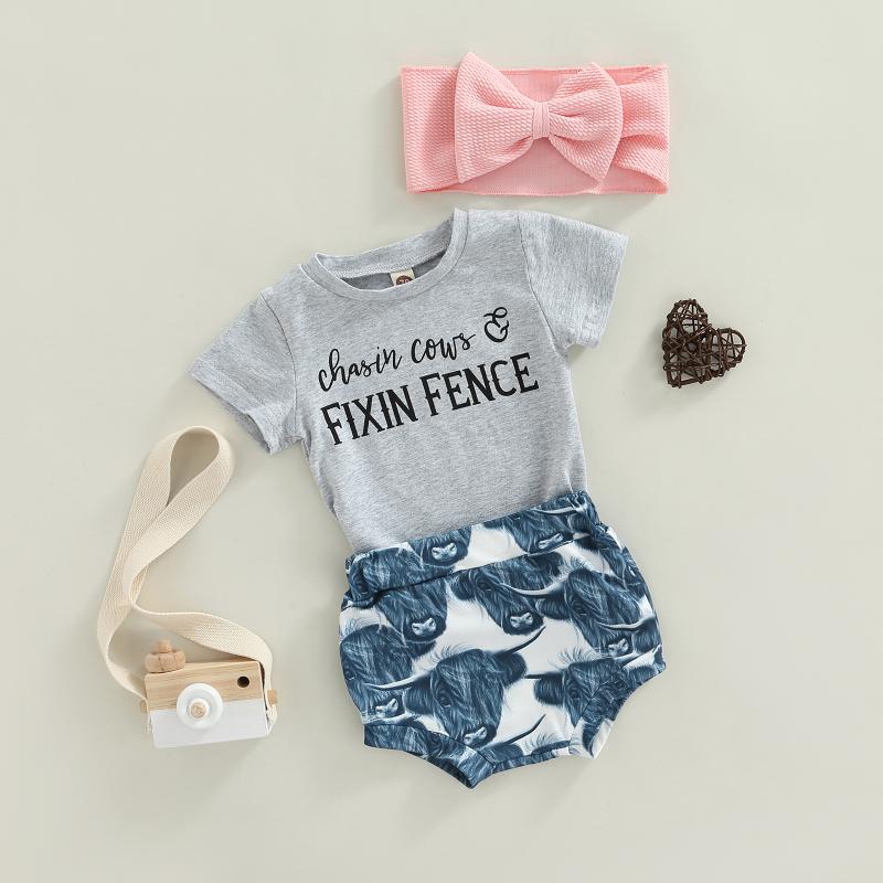 Clothing Sets Born Baby Girl Summer Outfits Short Sleeve Letter Printed T-Shirt Ox Head Pattern Shorts Bow-Knot Headband SetClothing, As pic
Clothing Sets Born Baby Girl Summer Outfits Short Sleeve Letter Printed T-Shirt Ox Head Pattern Shorts Bow-Knot Headband SetClothing, As pic