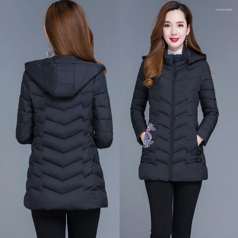 Women's Down & Parkas Jacket Women Autumn Winter Cotton-padded Fashion Big Size Embroidery Warm Coat Show Thin 2022 JLYwg17 Luci22, Black
Women's Down & Parkas Jacket Women Autumn Winter Cotton-padded Fashion Big Size Embroidery Warm Coat Show Thin 2022 JLYwg17 Luci22, Black
