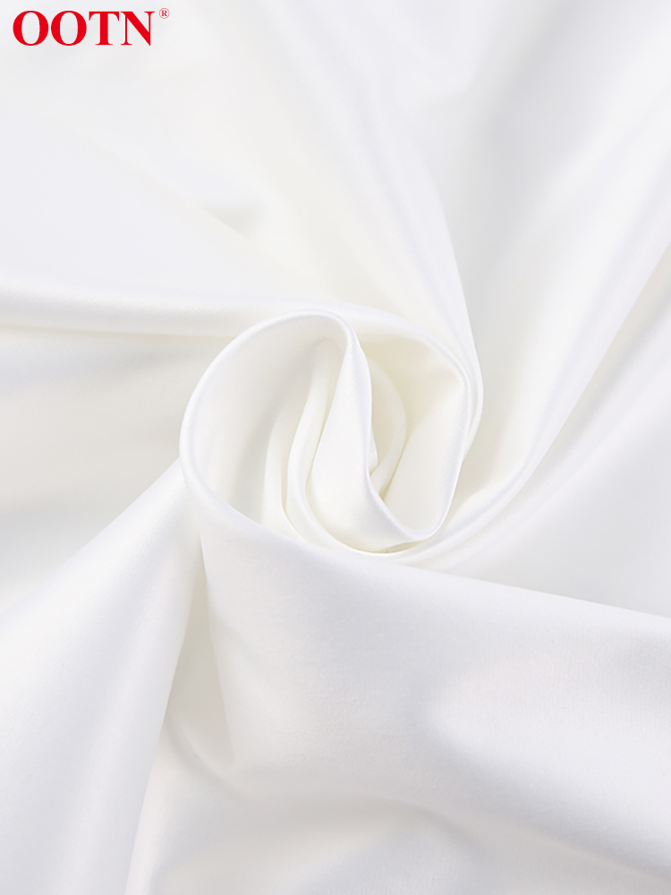 OOTN Sexy Sleeveless Short White Dress Silk Elegant Deep V-Neck Dress Female Casual Summer High Waist Satin Dresses Ladies 220511