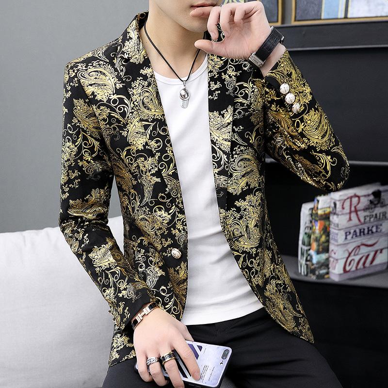 Men's Suits & Blazers Gold Cashew Flowers Printed Luxury Men Slim Fit Silver Stage Costumes For Singers Mens Fashionable Jackets Unusual 202
Men's Suits & Blazers Gold Cashew Flowers Printed Luxury Men Slim Fit Silver Stage Costumes For Singers Mens Fashionable Jackets Unusual 202
