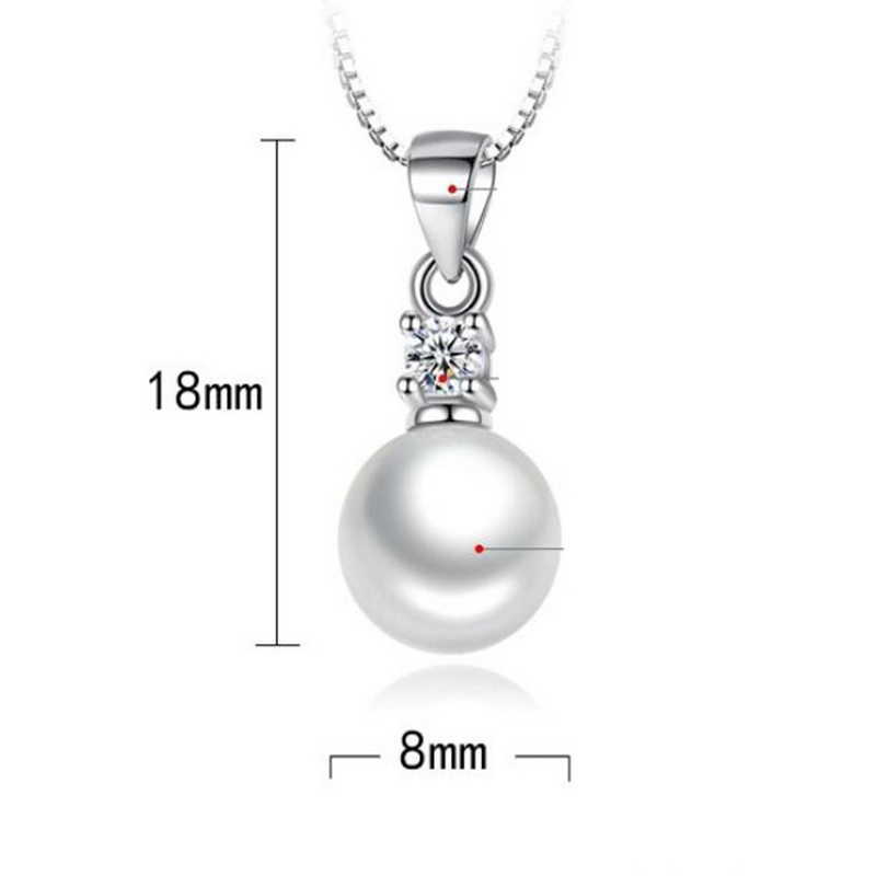 Necklace Choker Elegant Women Pearl Pendant Silver Color Clavicle Chain Copper Bridal Wedding Cute Girl Jewelry Gift