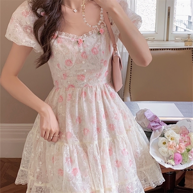 Floral Lace Korean Sweet Dress Women France Vintage Elegant Party Mini es Female Print Casual Beach Boho Fairy Summer 220613, Pink
Floral Lace Korean Sweet Dress Women France Vintage Elegant Party Mini es Female Print Casual Beach Boho Fairy Summer 220613, Pink