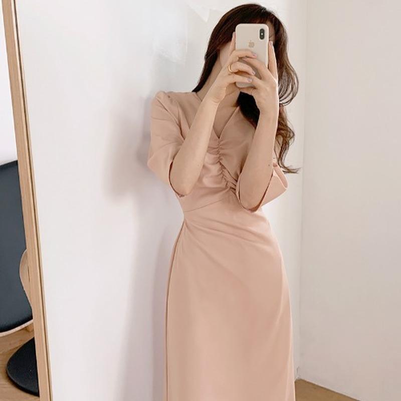 Casual Dresses Genlte Sweet Slim A Line Pleated Pink V Neck Short Sleeve Dress Women Chic Korean Summer Clothing Retro Vestido FemininoCasua, Blue
Casual Dresses Genlte Sweet Slim A Line Pleated Pink V Neck Short Sleeve Dress Women Chic Korean Summer Clothing Retro Vestido FemininoCasua, Blue