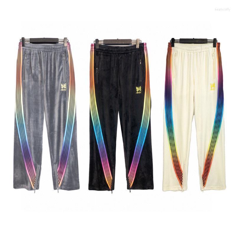 Men' Pants Butterfly NEEDLES TRACK Color Webbing Velvet Women' Japanese Ins Embroidery Sports Leg Lovers Loose PantMen' Heat22
Men' Pants Butterfly NEEDLES TRACK Color Webbing Velvet Women' Japanese Ins Embroidery Sports Leg Lovers Loose PantMen' Heat22