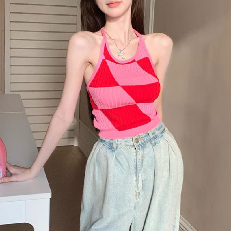 Women's Tanks & Camis Color Block Halter Tops For Women Fashion Knit Tank Sleeveless T-shirt Summer Going Out Sexy Basic Crop TopsWomen's
Women's Tanks & Camis Color Block Halter Tops For Women Fashion Knit Tank Sleeveless T-shirt Summer Going Out Sexy Basic Crop TopsWomen's