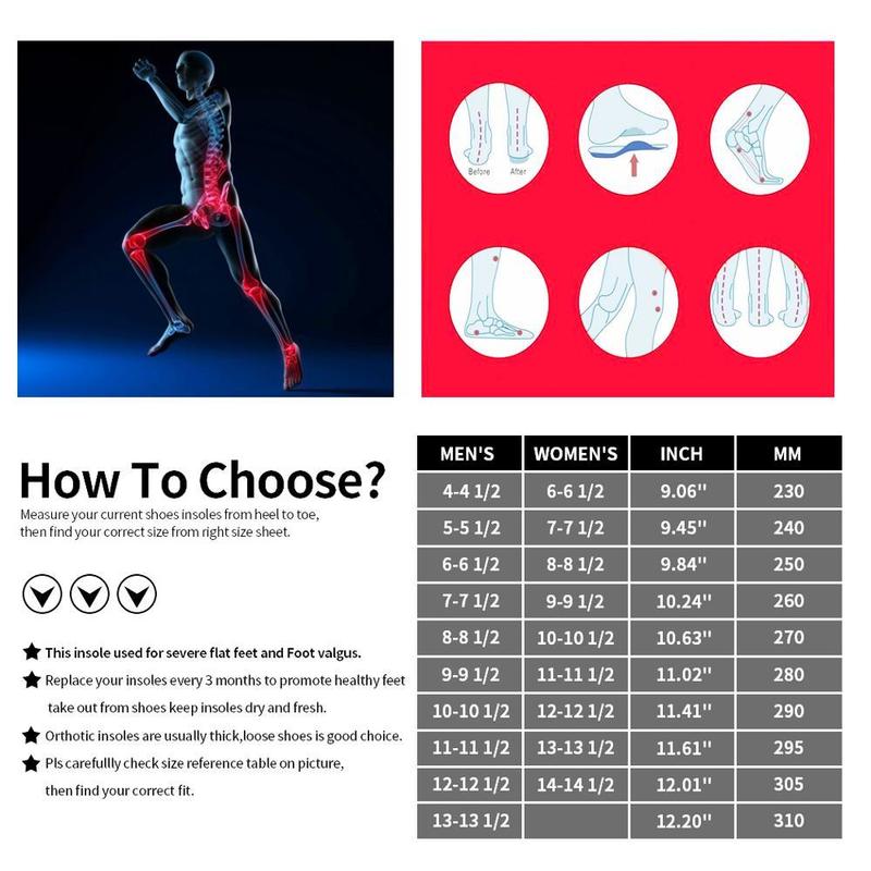 3ANGNI Ortic Severe Flat Feet Insoles Arch Support Shoes Sole Insert Orthopedic Insoles Heel Pain Plantar Fasciitis Men Woman 220505