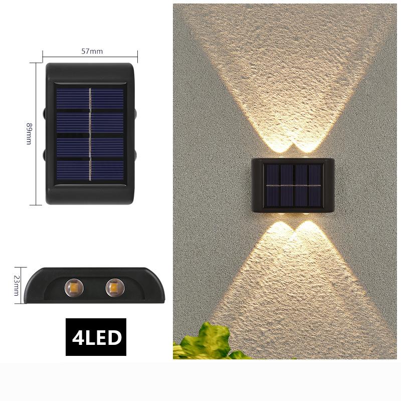 4/8/10/12/16 LED Solar Wall Lights Outdoor Waterproof Sunlight Lamps for Garden Courtyard Landscape Street Balcony Decor