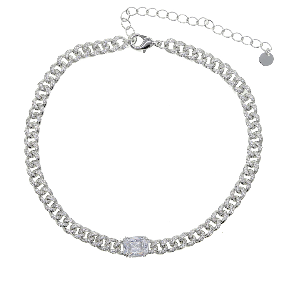 Valentine's Gift Heart cz Miami cuban link chain choker necklace white pink girlfriend lover gift iced out jewelry