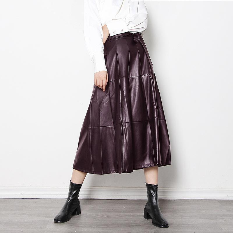 Skirts 2022 High Waist Solid Color PU Lace Mid-length A-line Skirt Women, Black
Skirts 2022 High Waist Solid Color PU Lace Mid-length A-line Skirt Women, Black