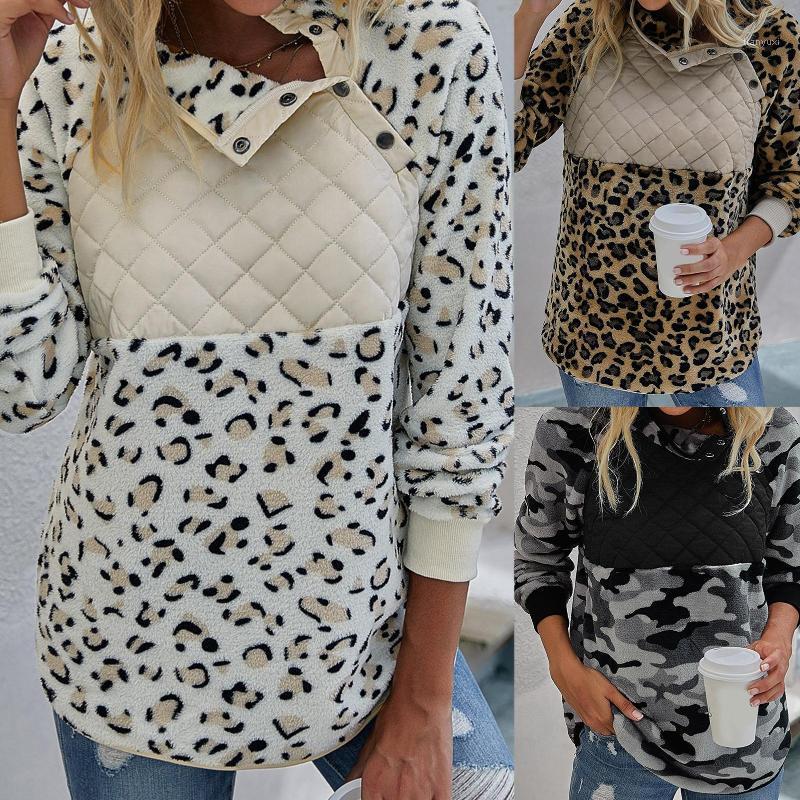 Women Long Sleeve Leopard Plush Pullover Oblique Button Neck Warm Sweatshirt Drop Women' Hoodies & Sweatshirts, Black
Women Long Sleeve Leopard Plush Pullover Oblique Button Neck Warm Sweatshirt Drop Women' Hoodies & Sweatshirts, Black