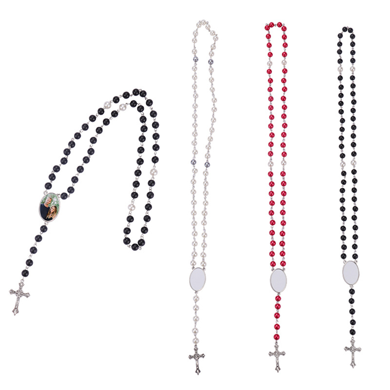 Wholesale! 4 colors! Sublimation necklace Heat Transfer Pendant Rosary bead Necklace Cross Jesus Metal Pendants Sea Freight
Wholesale! 4 colors! Sublimation necklace Heat Transfer Pendant Rosary bead Necklace Cross Jesus Metal Pendants Sea Freight
