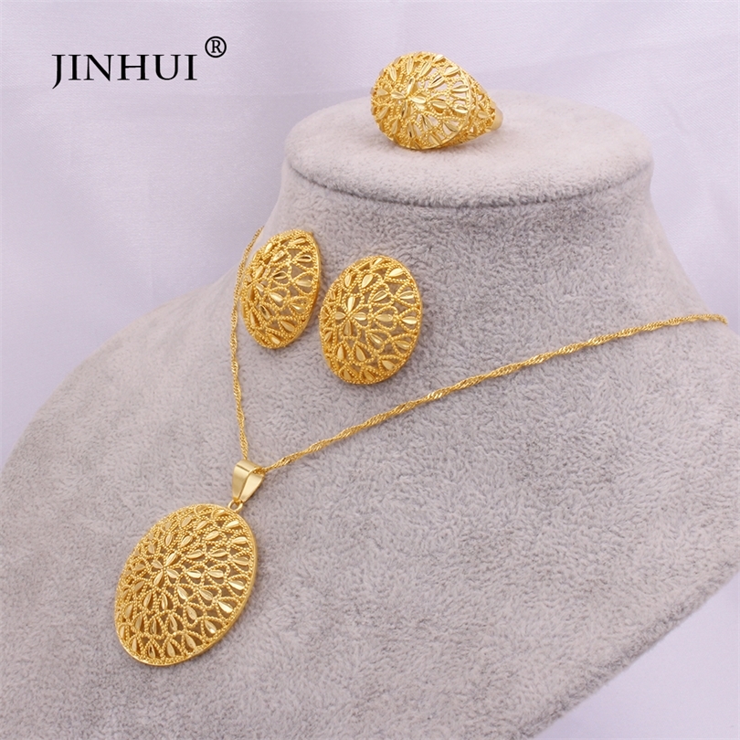 Ethiopia 24K gold jewelry sets for women African wedding gifts bridal Party Necklace Earrings ring Oval Pendant jewellery set 201222
Ethiopia 24K gold jewelry sets for women African wedding gifts bridal Party Necklace Earrings ring Oval Pendant jewellery set 201222
