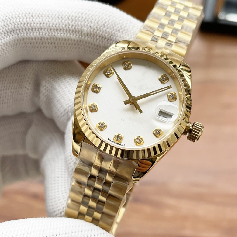 Ladies Fashion Automatic Mechanical Watch 28mm Date Diamond Ring Stainless Steel Strap Diamond Foldover Clasp Movement Sapphire high quality, 4#
Ladies Fashion Automatic Mechanical Watch 28mm Date Diamond Ring Stainless Steel Strap Diamond Foldover Clasp Movement Sapphire high quality, 4#