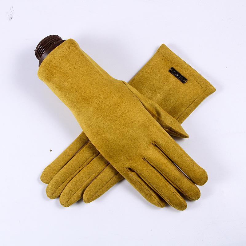 Five Fingers Gloves Autumn Winter Women Warm Suede Leather Letter Metal Label Touch Screen Driving Glove Plus Plush Windproof Cycling Mitten
Five Fingers Gloves Autumn Winter Women Warm Suede Leather Letter Metal Label Touch Screen Driving Glove Plus Plush Windproof Cycling Mitten