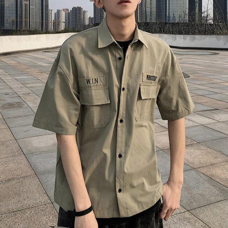 Men's Casual Shirts Men Cargo Shirt Solid Color Short Sleeves Comfortable Multi Pockets Turn-down Collar Summer Tops Daily ClothesMen's, Army green
Men's Casual Shirts Men Cargo Shirt Solid Color Short Sleeves Comfortable Multi Pockets Turn-down Collar Summer Tops Daily ClothesMen's, Army green