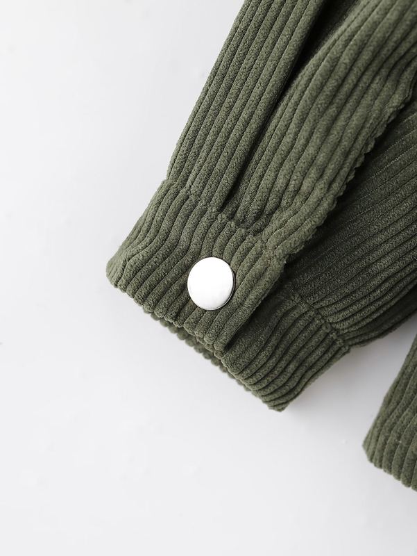 Toddler Boys Borg Collar Flap Pocket Corduroy Coat SHE