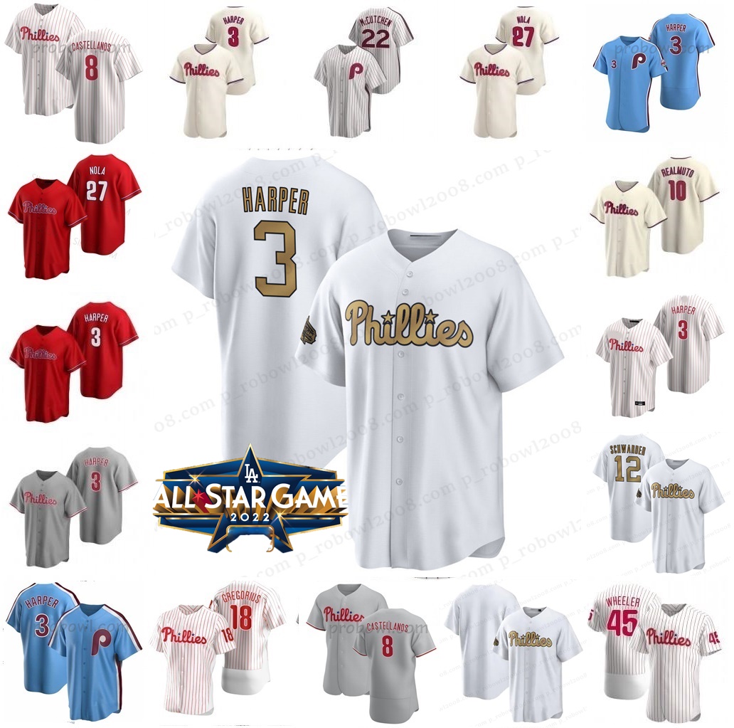 Phillies 8 Nick Castellanos 2022 Jersey 12 Kyle Schwarber 3 Harper 10 J.T. Realmuto Matt Vierling Alec Bohm Moniak Zack Wheeler Rhys Hoskins Aaron Nola Brad Hand, Grey men s-xxxl
Phillies 8 Nick Castellanos 2022 Jersey 12 Kyle Schwarber 3 Harper 10 J.T. Realmuto Matt Vierling Alec Bohm Moniak Zack Wheeler Rhys Hoskins Aaron Nola Brad Hand, Grey men s-xxxl