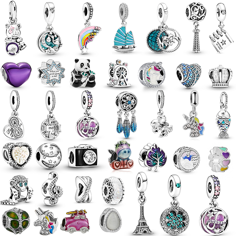 New Popular 925 Sterling Silver Charm Camera Unicorn Diy Beads For S925 Snake Charm Bracelet Necklace Womens Jewelry Fashion Accessories