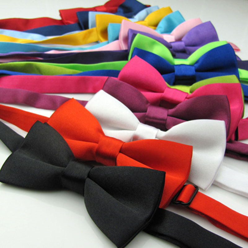 Cute Soild Color Kids Butterfly Bow Ties for Children Boys Girls Necktie Wedding Party Satin Bowtie Pet Dog Cat Neck Jewelry