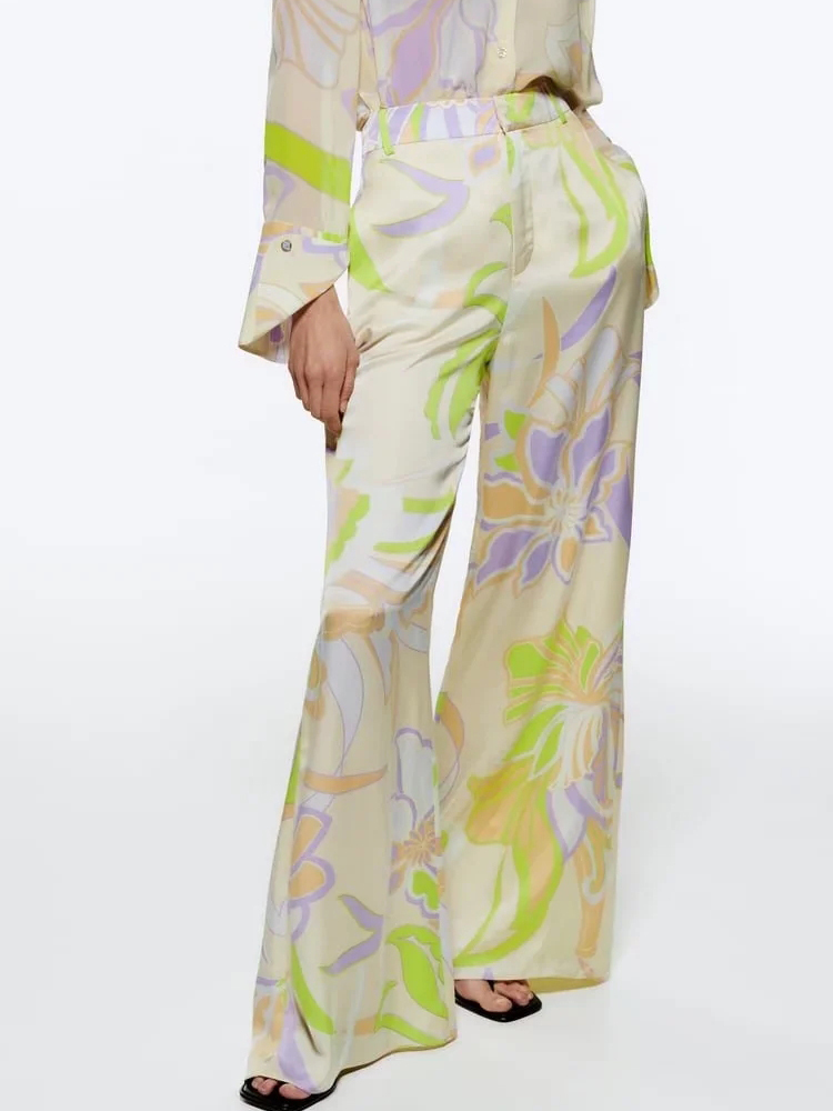 Summer Vintage Poplin Suits Women Flare Sleeve Shirt High Waist Pants Two Piece Set Loose Blouses Outfits Woman Lady Sets 220509