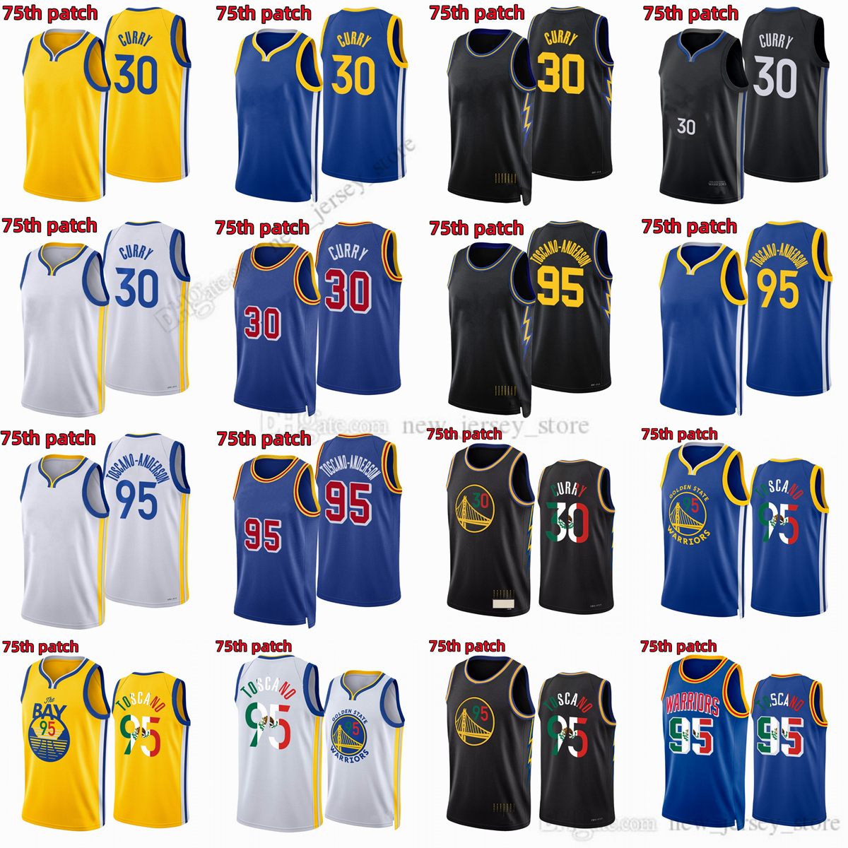 Printed 75th anniversary City Basketball Stephen 30 Curry Jerseys 95 Juan Toscano-Anderson Jersey New Royal Special Mexico Edition Blue White Black Yellow Jersey, Printed (with team logo)
Printed 75th anniversary City Basketball Stephen 30 Curry Jerseys 95 Juan Toscano-Anderson Jersey New Royal Special Mexico Edition Blue White Black Yellow Jersey, Printed (with team logo)