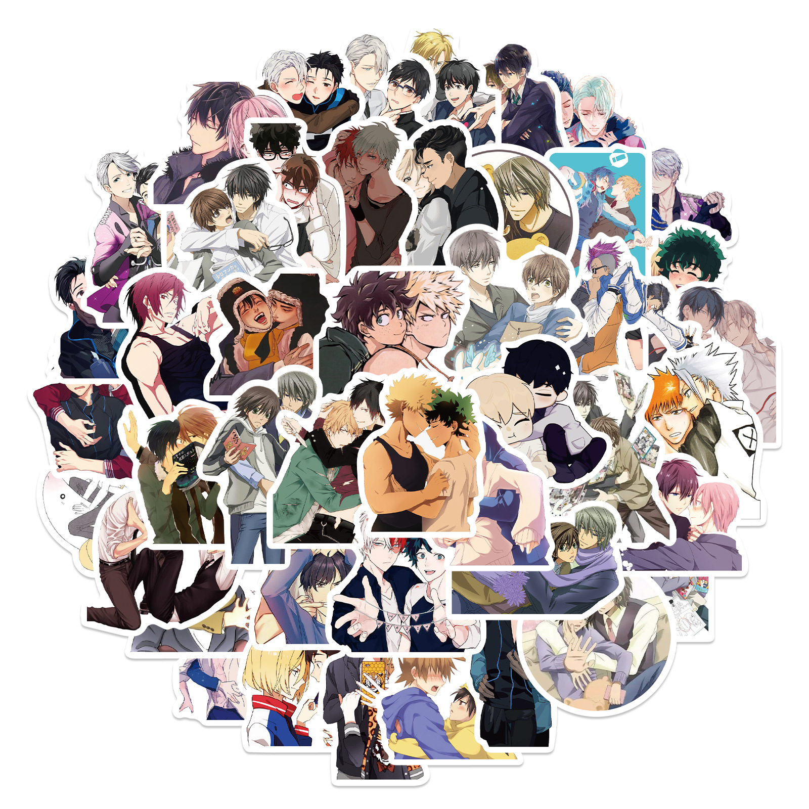 50Pcs Mixed boy love Male protagonist anime sticker Graffiti Kids Toy Skateboard car Motorcycle Bicycle Sticker Decals Wholesale