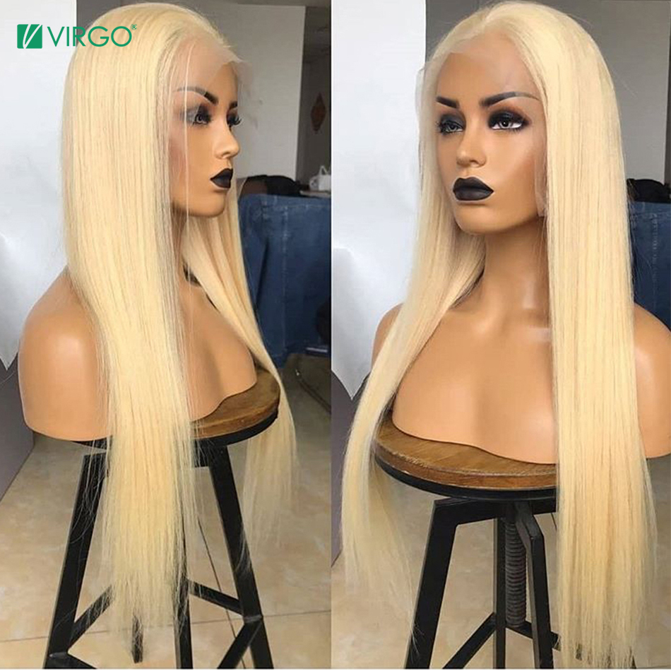 32 Inch 613 Blonde Bone Straight Lace Frontal Human Hair Wigs With Babyhair For Black Women Synthetic Closure Wig