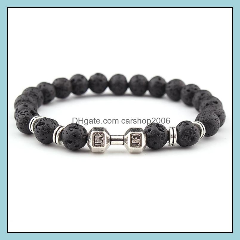 Charm Bracelets Jewelry Lava Stone Sier Gold Dumbbell Bead Bracelet Diy Essential Oil Diffuser For Women Men Drop Delivery 2021 Tfapg
Charm Bracelets Jewelry Lava Stone Sier Gold Dumbbell Bead Bracelet Diy Essential Oil Diffuser For Women Men Drop Delivery 2021 Tfapg