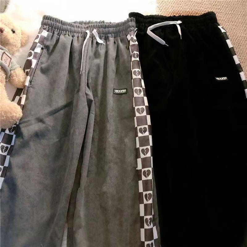 Men's Pants Guochao Brand Love Side Checkerboard Lattice String Label Straight Tube Casual And Women's Hip-hop Wide Leg Loose, Black
Men's Pants Guochao Brand Love Side Checkerboard Lattice String Label Straight Tube Casual And Women's Hip-hop Wide Leg Loose, Black