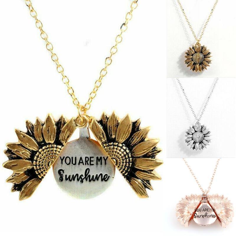 Pendant Necklaces You Are My Sunshine Open Locket Sunflower Necklace Boho Jewelry Stainless Steel Friendship Gifts Bff Letter Collier
Pendant Necklaces You Are My Sunshine Open Locket Sunflower Necklace Boho Jewelry Stainless Steel Friendship Gifts Bff Letter Collier