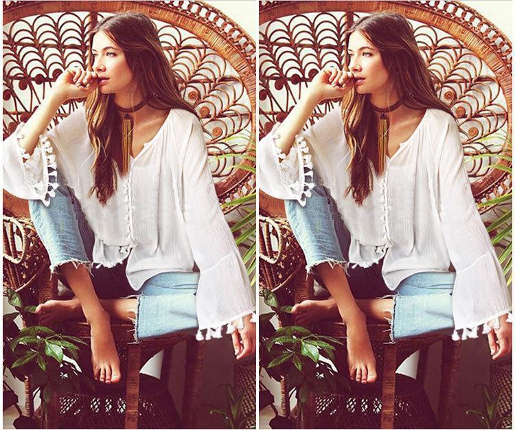 Women's Blouses & Shirts Spring Autumn Flare Sleeve Shirt Woman Summer Tassel Blouse Women, Black
Women's Blouses & Shirts Spring Autumn Flare Sleeve Shirt Woman Summer Tassel Blouse Women, Black