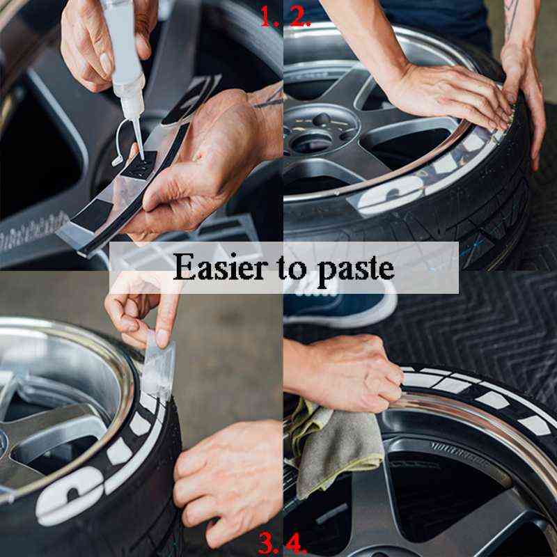 tire letter stickers 3D rubber reflective waterproof racing Wheel stickers Personalized custom decals for car motorcycle Style Y220609