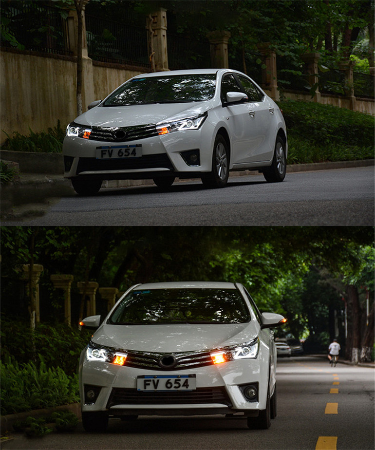 High Beam LED Head Light For Toyota LED Headlight 20 14-20 16 Headlights Corolla Altis DRL Angel Eye Turn Signal Front Lamp