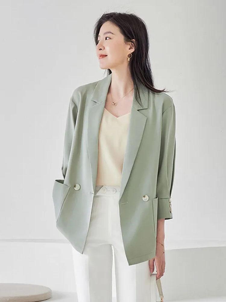 Women's Suits & Blazers Spring Summer Blazer Women Three Quarter Sleeves Casual Pocket Thin Elegant Solid Office Femme Suit CoatsWomen's, Light green
Women's Suits & Blazers Spring Summer Blazer Women Three Quarter Sleeves Casual Pocket Thin Elegant Solid Office Femme Suit CoatsWomen's, Light green