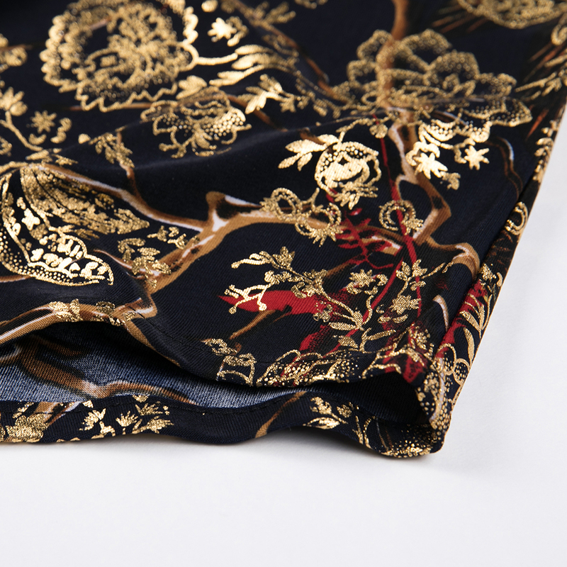 Fashion Summer Short Sleeve Mens Clothing Hawaiian Gold Bronzing Print Shirt for Men Shirts Streetwear Jerseys Dress 1012 220330