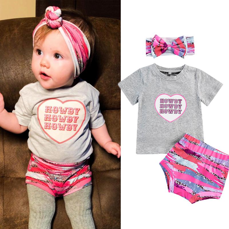 Clothing Sets Lovely Summer Baby Girls Clothes 3pcs Letter Short Sleeve Grey T Shirts Leopard Colorful Printed Shorts 0-24MClothing, As pic
Clothing Sets Lovely Summer Baby Girls Clothes 3pcs Letter Short Sleeve Grey T Shirts Leopard Colorful Printed Shorts 0-24MClothing, As pic