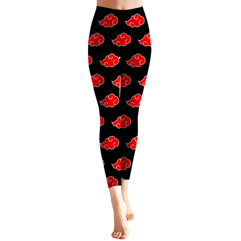 Women Legging Akatsuki Red cloud Pattern Printed High Waist Elasticity Legging Female for Indoor Fitness Push Up Trousers W220616