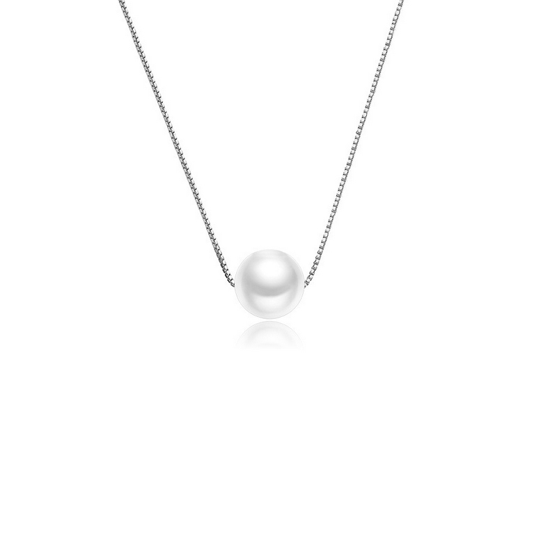 925 Sterling Silver Pearl Clavicle Chain Necklace Simple Style Women Short Chain Necklaces Gift for Love Girlfriend