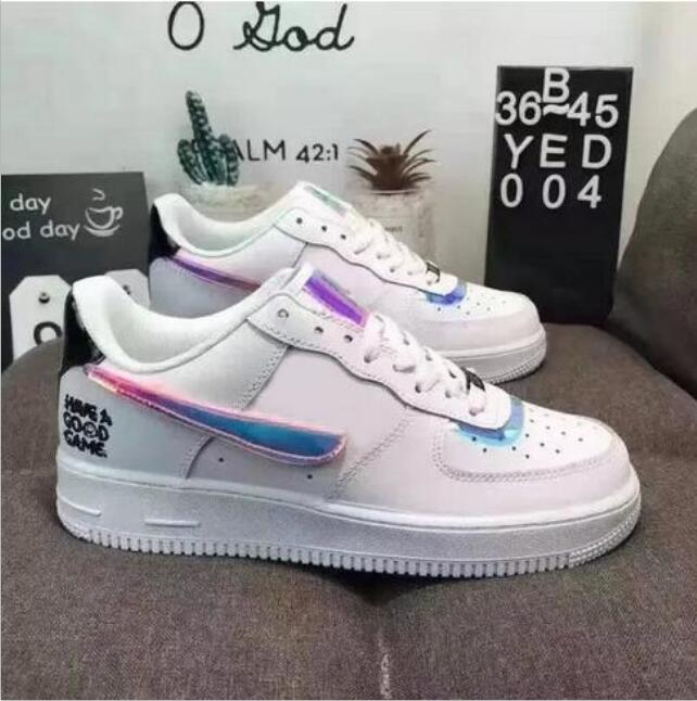 New High Low 1 Have A Good Game Mens Running Shoes Triple White Laser Women Sport Sneakers Size 36-44 Dress Shoe, 11
New High Low 1 Have A Good Game Mens Running Shoes Triple White Laser Women Sport Sneakers Size 36-44 Dress Shoe, 11