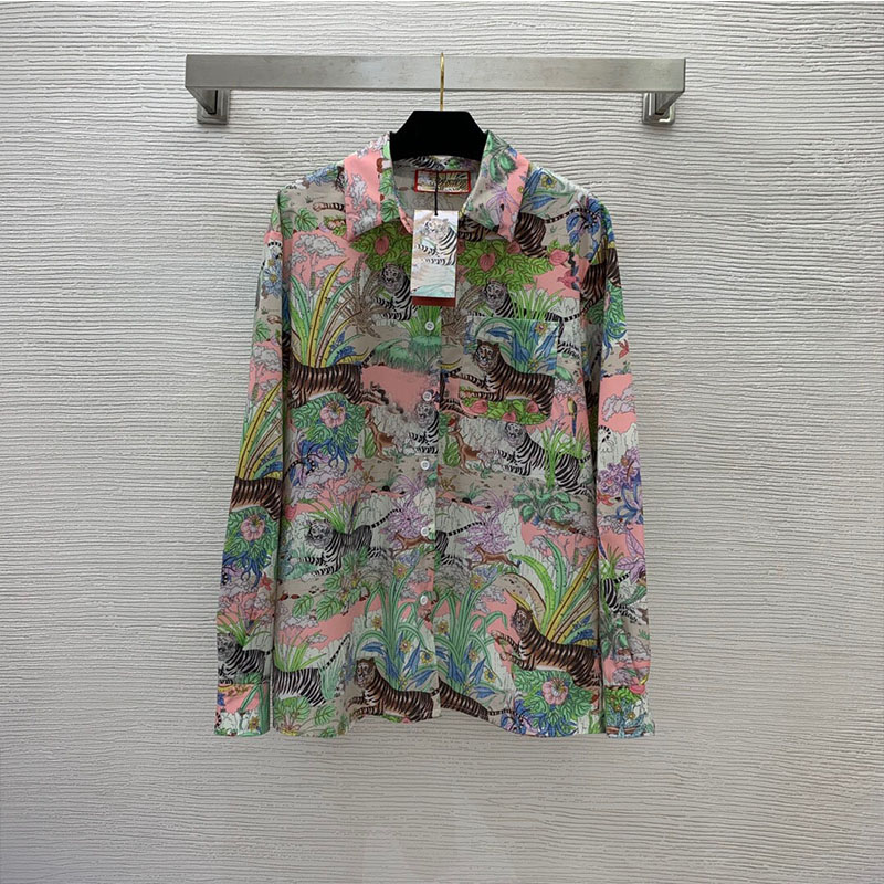 2022 Women' Shirts Tiger Pattern Turn Down Collar Long Sleeve Pockets Blouse Casual Button Up Design Shirts, Ivory
2022 Women' Shirts Tiger Pattern Turn Down Collar Long Sleeve Pockets Blouse Casual Button Up Design Shirts, Ivory