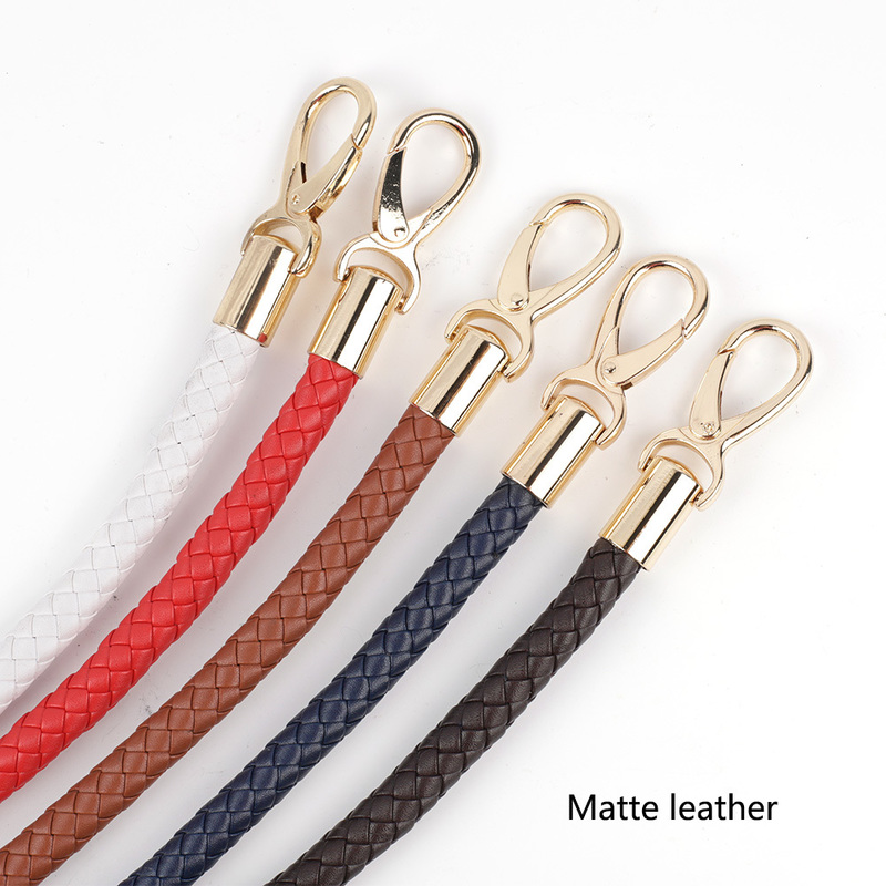 2pcs PU Leather Braided Rope Handles for Handbag Shoulder Bag Strap Handmade Bag DIY Accessories Alloy Metal Hook Buckle KZ0346 220817