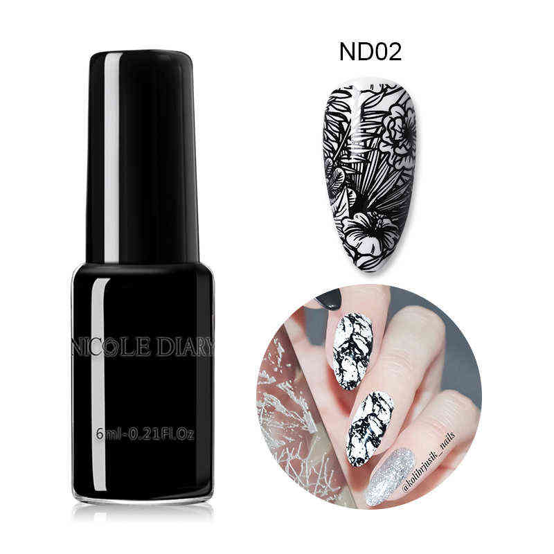 Nail Gel Toy Nicole Diary 6ml Stamping Polish Black White Art Printing Varnish Stamp for s Hybrid Lacquers 0328