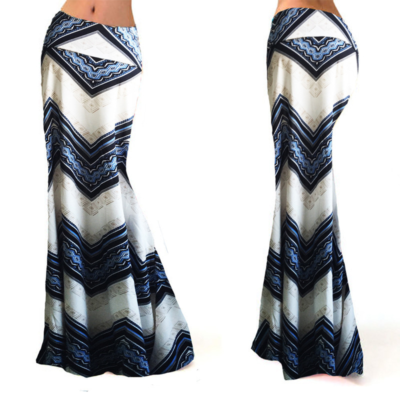 S-3xl Spring Elastic High-waist Long Pencil Skirt For Women Printed Maxi Faldas Largas Mujer Para Fiesta 220322