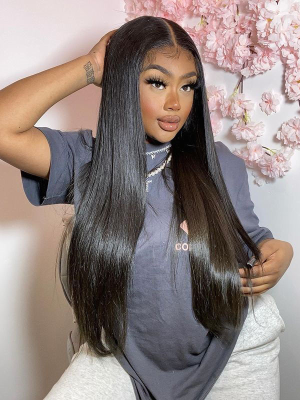 360 Lace Frontal Wig Human Hair Wigs Straight Pre Plucked For Black Women Brazilian Remy Hair