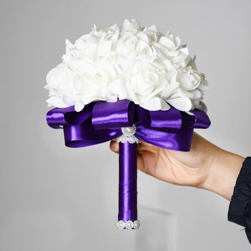Wedding Flowers PE Rose Bridesmaid Foam Bridal Bouquet Ribbon Fake De Noiva 
Wedding Flowers PE Rose Bridesmaid Foam Bridal Bouquet Ribbon Fake De Noiva