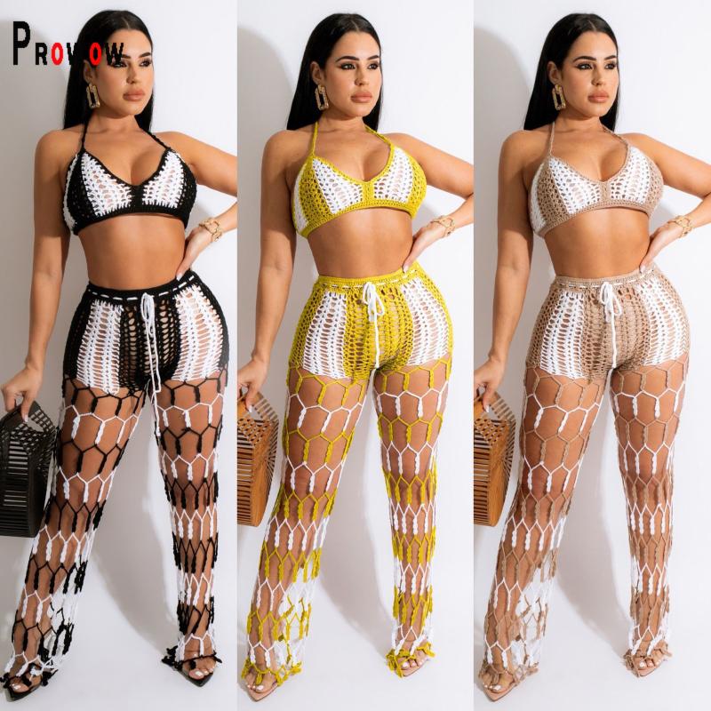 Women' Two Piece Pants Prowow Sexy Women Clothing Set Knitted Crochet Hollow Out Summer Beach Outfits Lace Up Cropped Tops Pant Matching Su, Black
Women' Two Piece Pants Prowow Sexy Women Clothing Set Knitted Crochet Hollow Out Summer Beach Outfits Lace Up Cropped Tops Pant Matching Su, Black