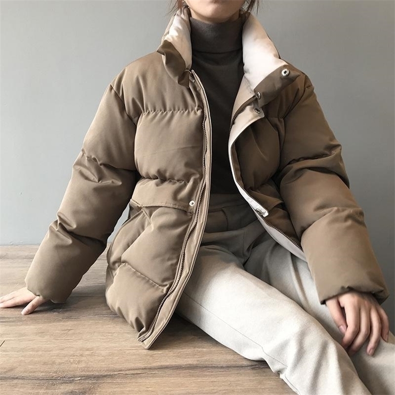 Winter Jacket Women Streetwear Polyester Zipper Straight 3 Solid Color Padded Coat Warm Femme Parkas Black Women Clothing 201127
Winter Jacket Women Streetwear Polyester Zipper Straight 3 Solid Color Padded Coat Warm Femme Parkas Black Women Clothing 201127