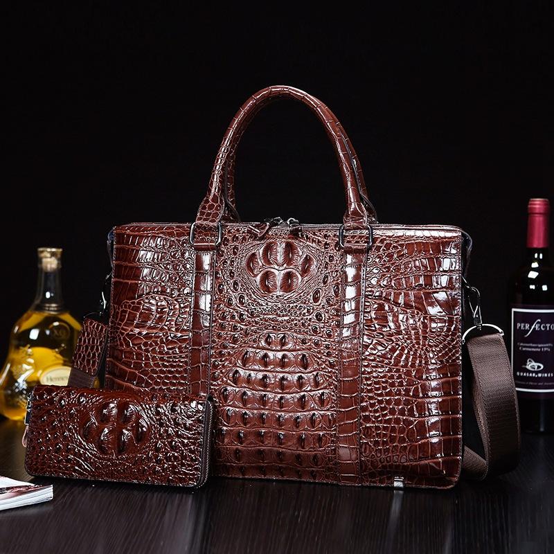 Briefcases First Layer Cowhide Alligator Men's Shoulder Cross Body Messenger Briefcase Luxury Business Office Computer HandbagsBriefcase, Black
Briefcases First Layer Cowhide Alligator Men's Shoulder Cross Body Messenger Briefcase Luxury Business Office Computer HandbagsBriefcase, Black