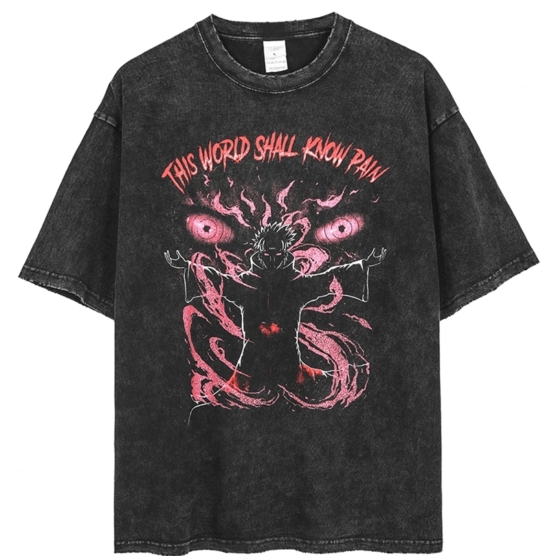 Anime Pain Printed T Shirt Men Retro Washed 100% Cotton Tops Tees Harajuku Tshirt Streetwear Hip Hop Male T-shirts 220407, Black
Anime Pain Printed T Shirt Men Retro Washed 100% Cotton Tops Tees Harajuku Tshirt Streetwear Hip Hop Male T-shirts 220407, Black